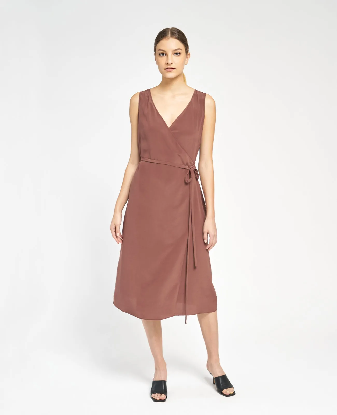 Silk Wrap Tank Dress