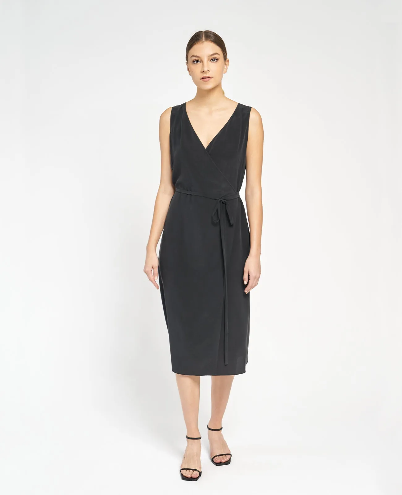 Silk Wrap Tank Dress