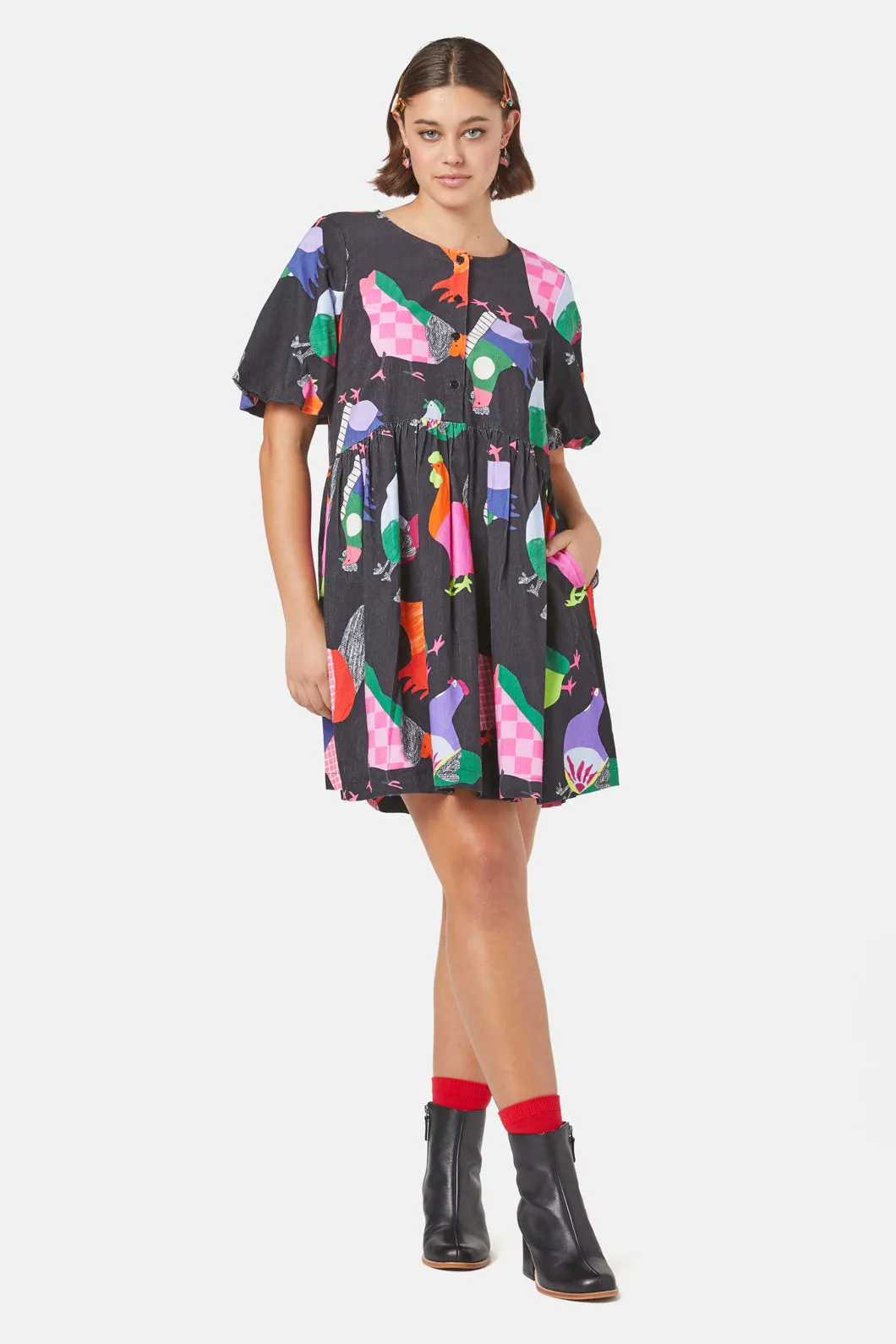 Spring Chicken Smock Dress