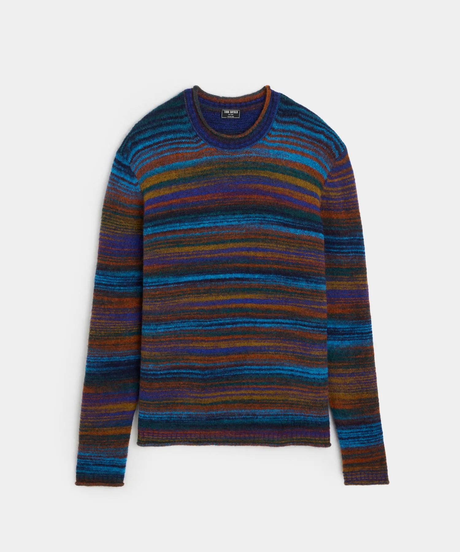 Striped Crewneck Sweater in Antique Teal