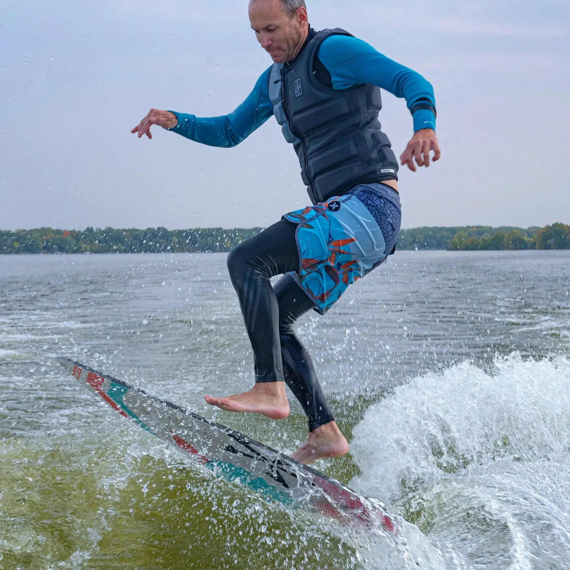 SWELL Wakesurf Vest - Men's Charcoal - Ultimate Comfort Neoprene Jacket