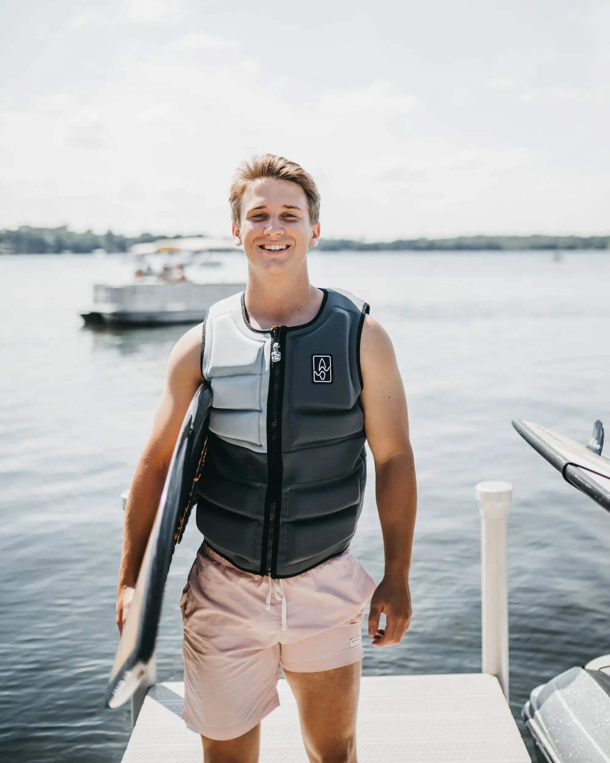 SWELL Wakesurf Vest - Men's Charcoal - Ultimate Comfort Neoprene Jacket