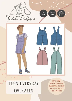 Teen Everyday Overalls Sewing Pattern