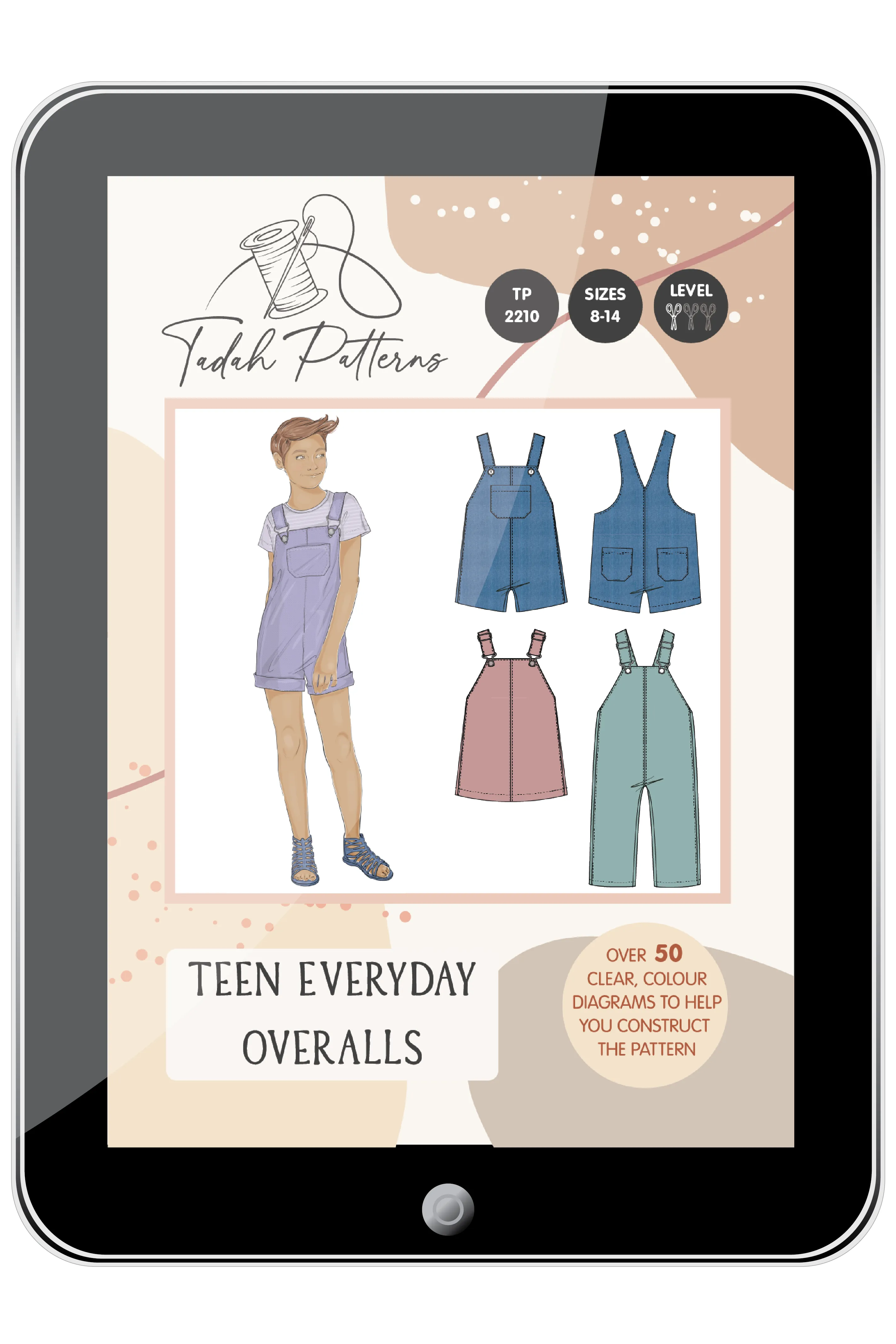 Teen Everyday Overalls Sewing Pattern