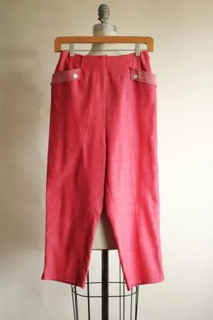 Vintage 1960s Style Capri Pants, Freddies of Pinewood Slim Pink trousers with Pockets, Size 26