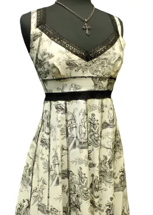 VINTAGE STYLE COCKTAIL DRESS - DIA DE LOS MUERTOS PASTORAL PRINT