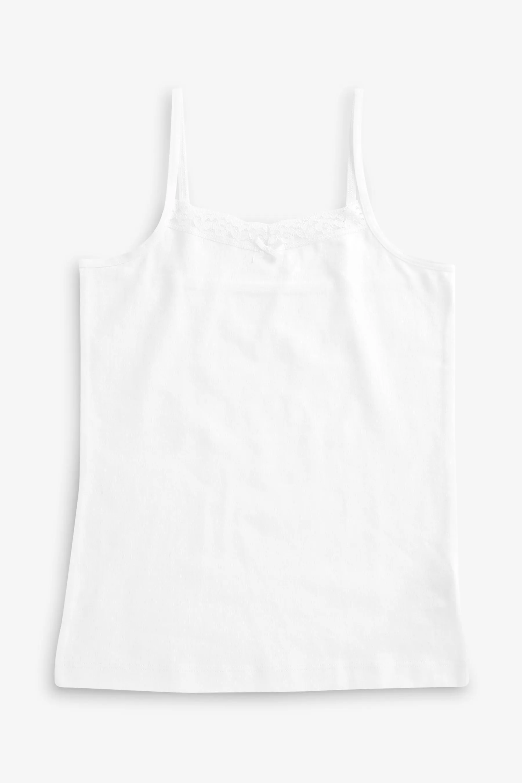 White 5 Pack Strappy Cami Vests