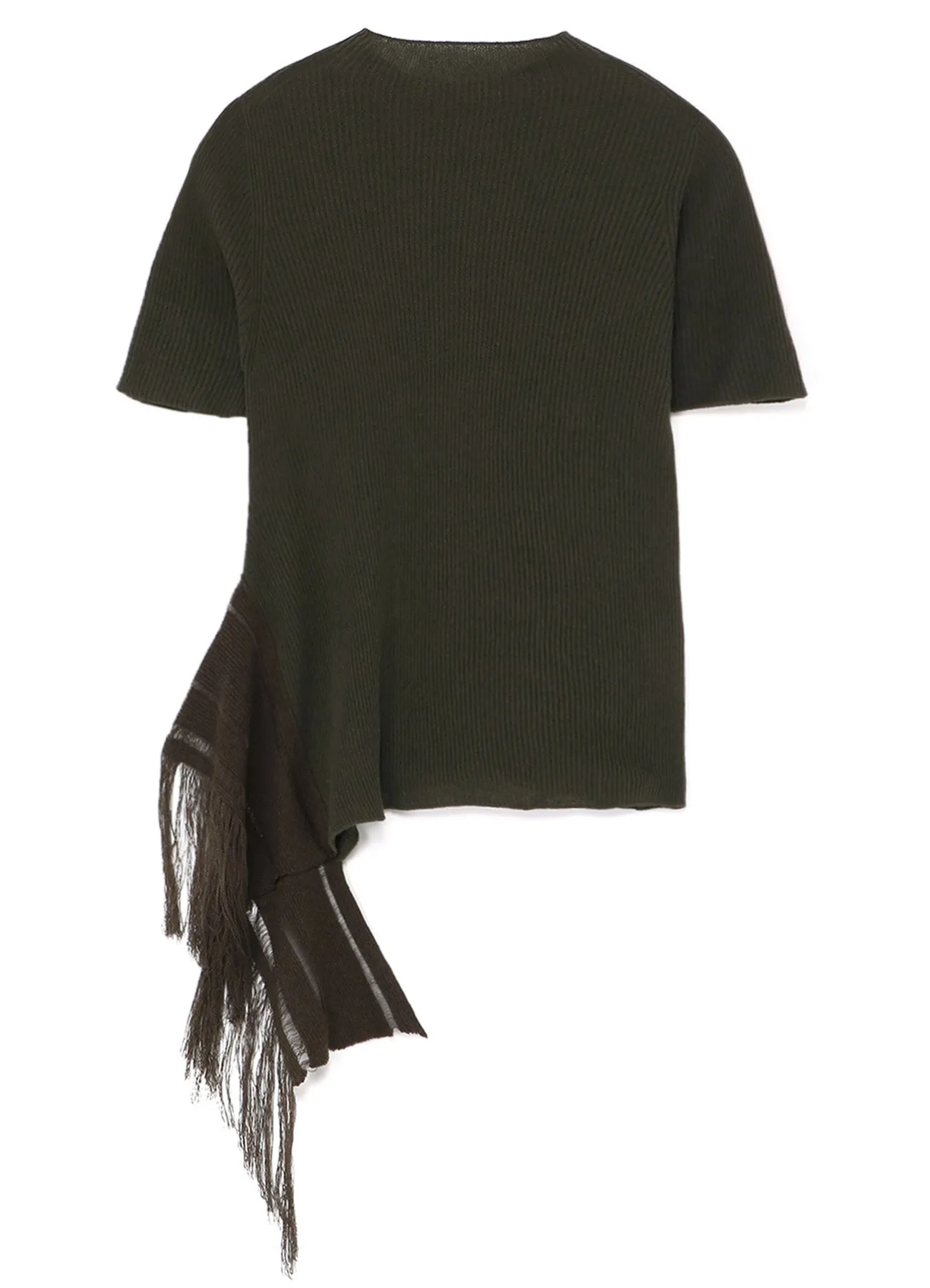 WHOLEGARMENT RIB FRINGE SHORT SLEEVE