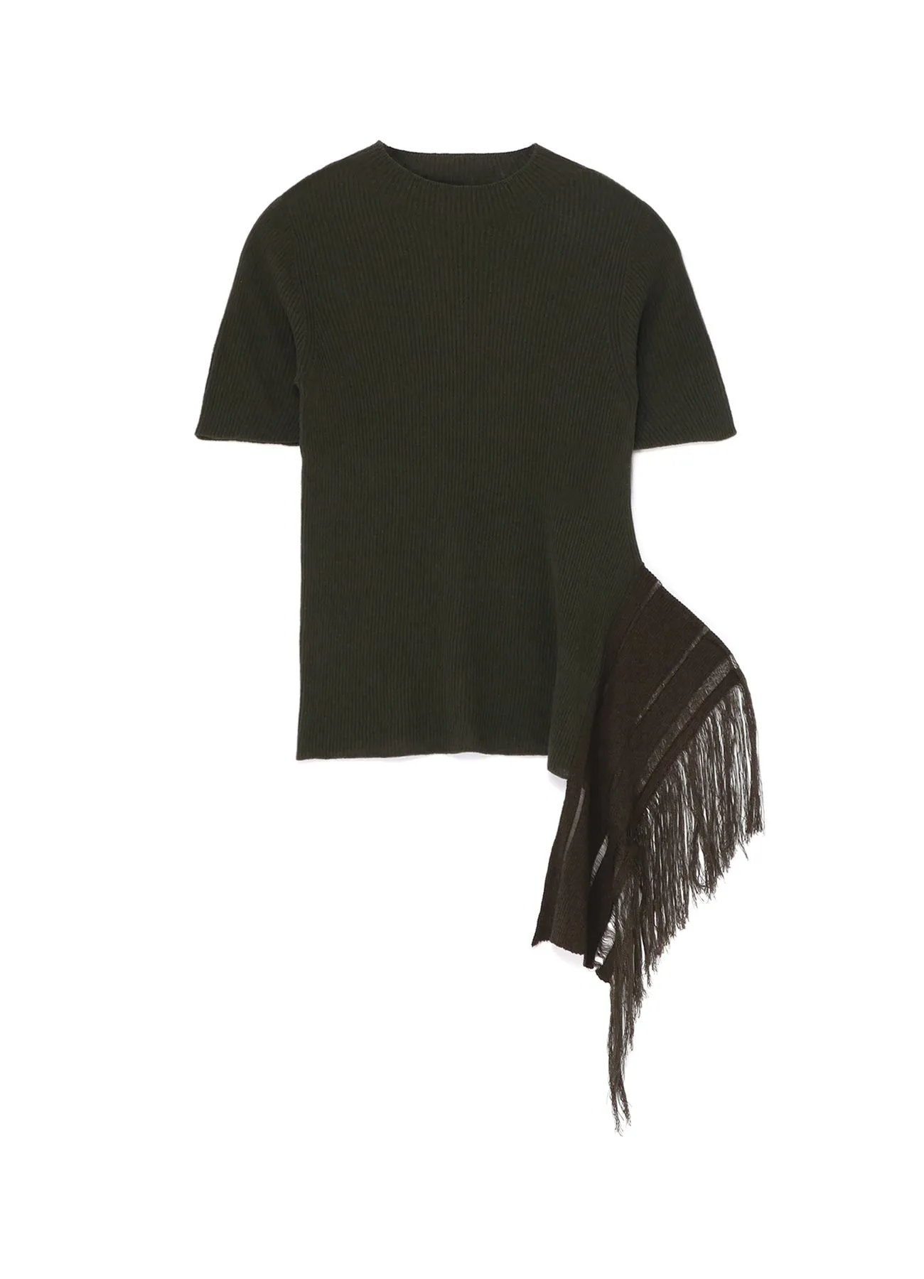 WHOLEGARMENT RIB FRINGE SHORT SLEEVE