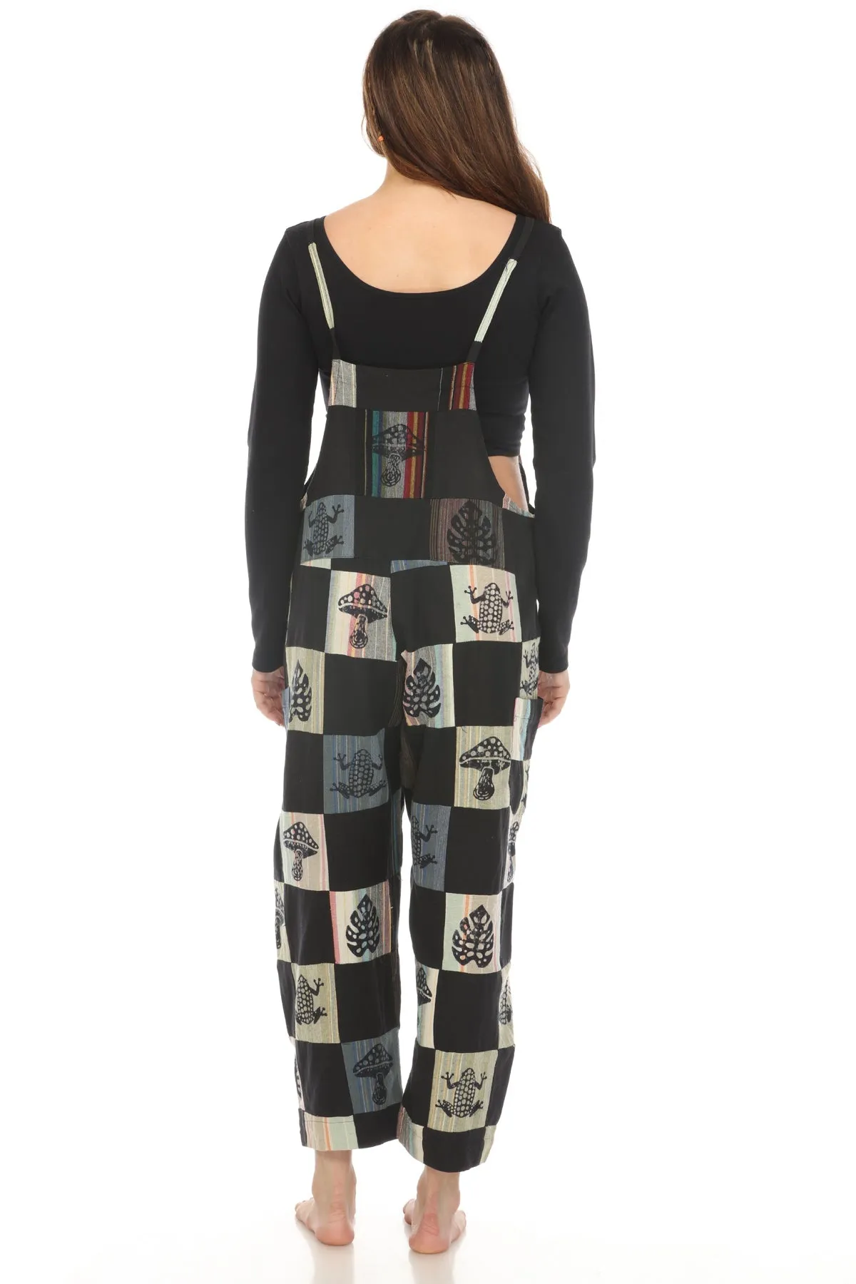 Womens Patchwork Overalls