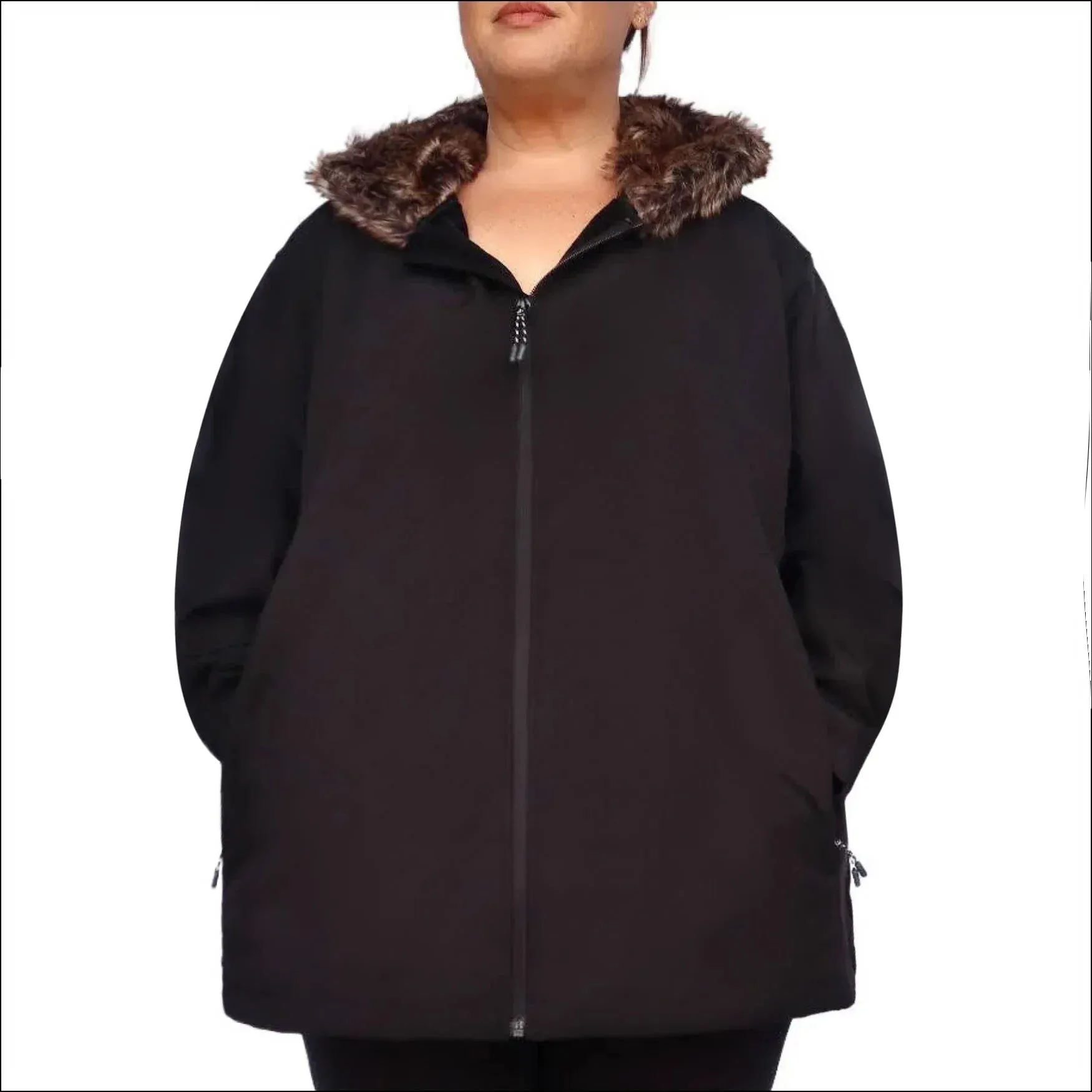 Women’s Plus Size Alta Faux Fur 1X-6X  Soft Shell Jacket