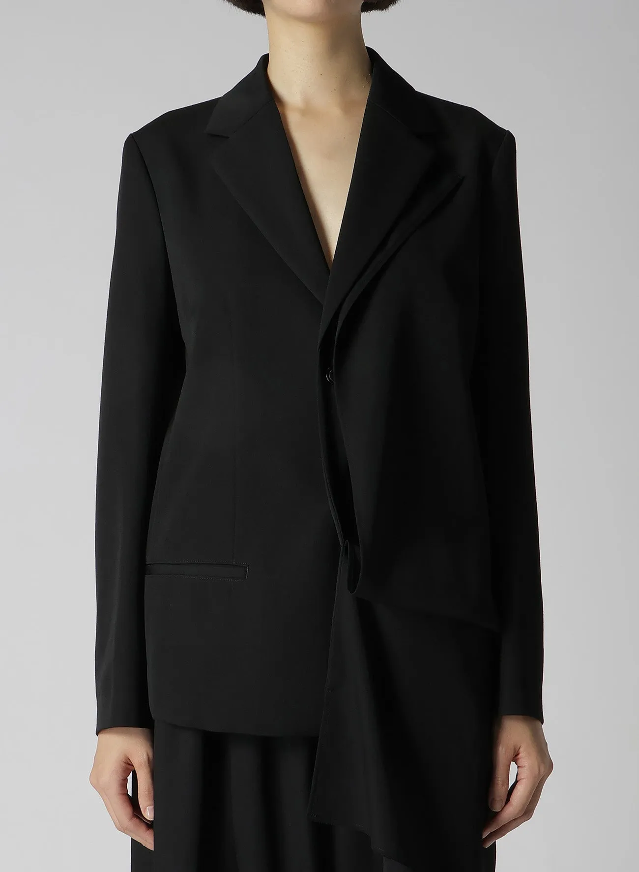 WOOL GABARDINE FRONT DOUBLE JACKET